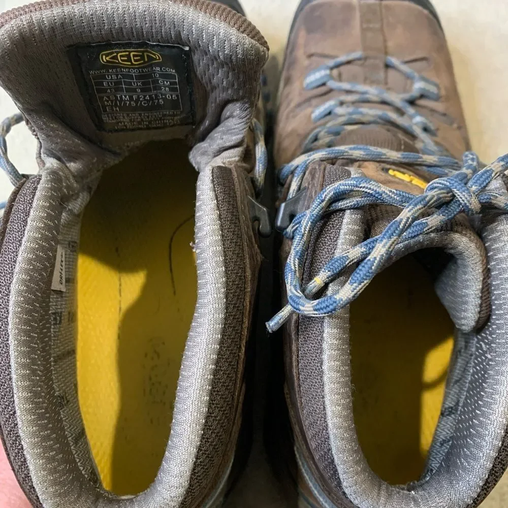 Keen Men's Brown and Black Steel Toe Boots